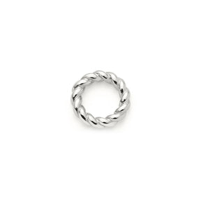 Edelstahlring LIESEL Clip & Mix silber, gedrehtes Muster, Frontansicht