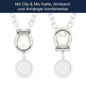 Schäkel LENI Clip & Mix silber mit Kette und austauschbarem Anhänger