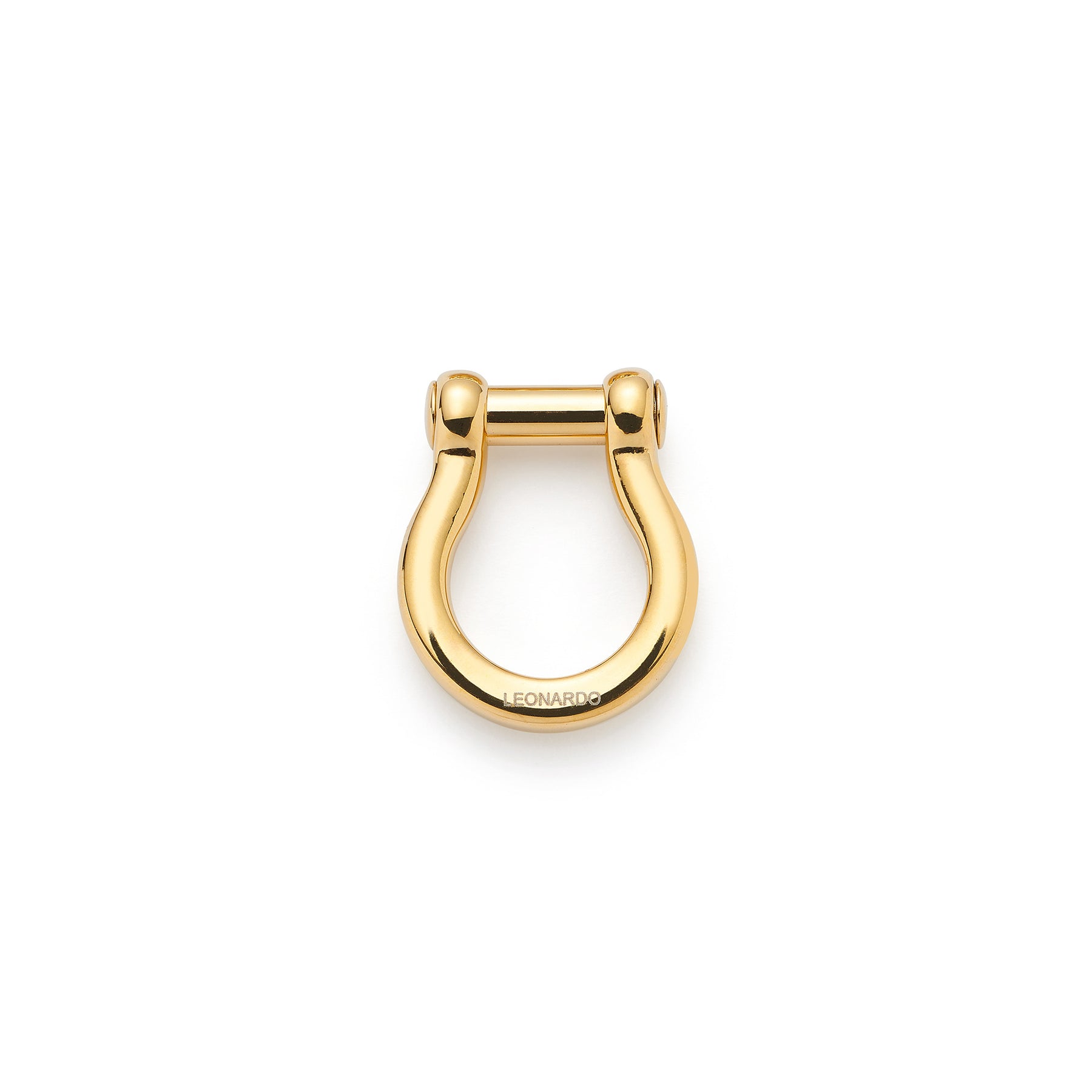Schäkel LENI Clip & Mix gold, U-förmig geschlossen auf weißem Hintergrund