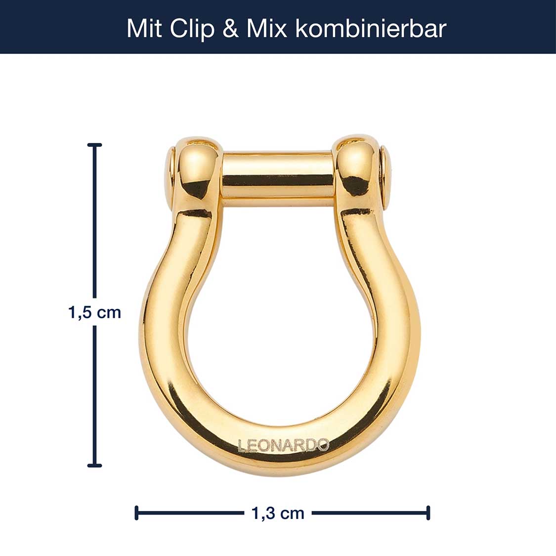 Massangaben zu Schäkel LENI Clip & Mix gold