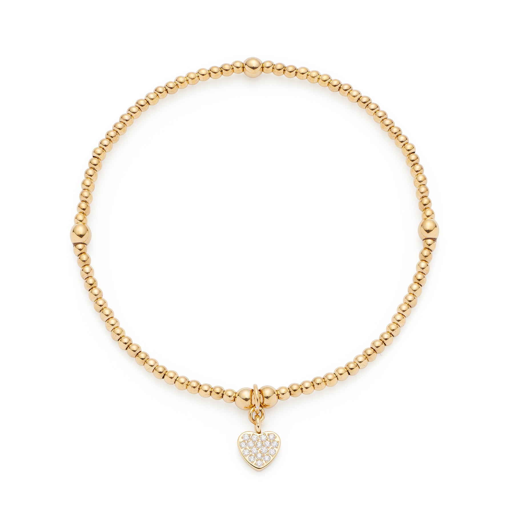Armband NOEMI gold CIAO mit Perlenstruktur und Herzanhänger