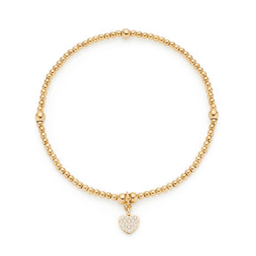 Armband NOEMI gold CIAO mit Perlenstruktur und Herzanhänger