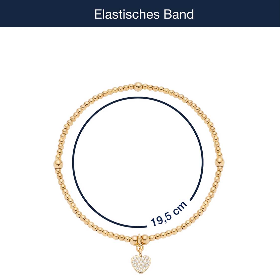Massangaben zu Armband NOEMI gold CIAO mit Herzanhänger
