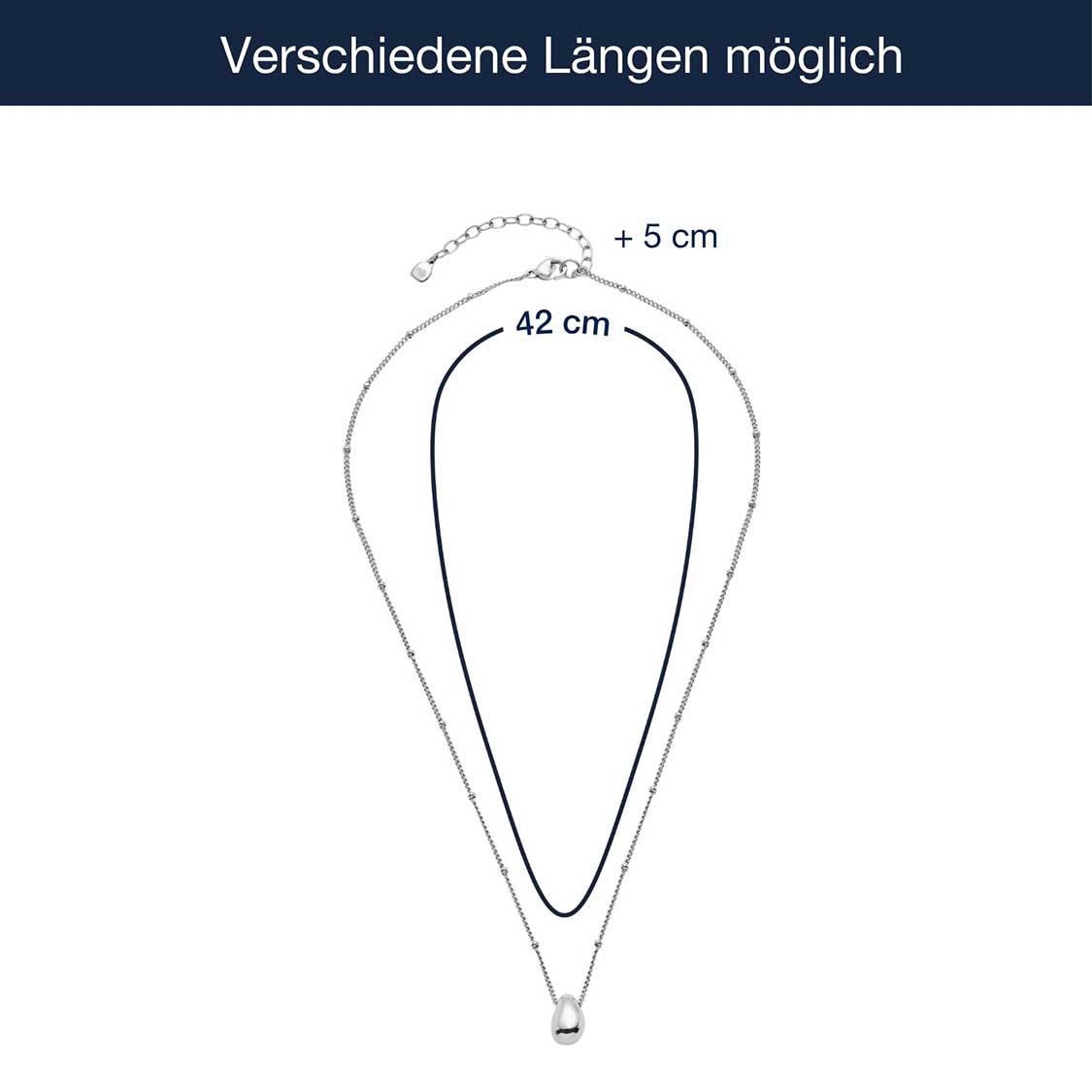 Massangaben zu Halskette CLOTHILDE 42 cm CIAO