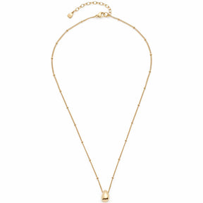 Halskette CLOTHILDE gold mit eckigem Anhaenger auf weissem Hintergrund