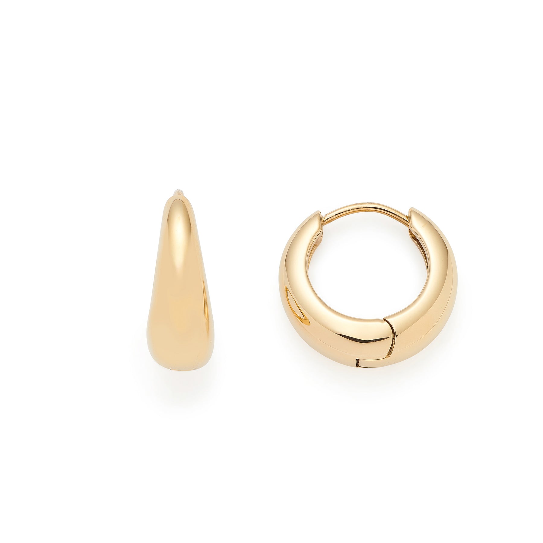 Creole CLOTHILDE gold, tropfenförmig und Wulstcreole, nebeneinander vor weißem Hintergrund