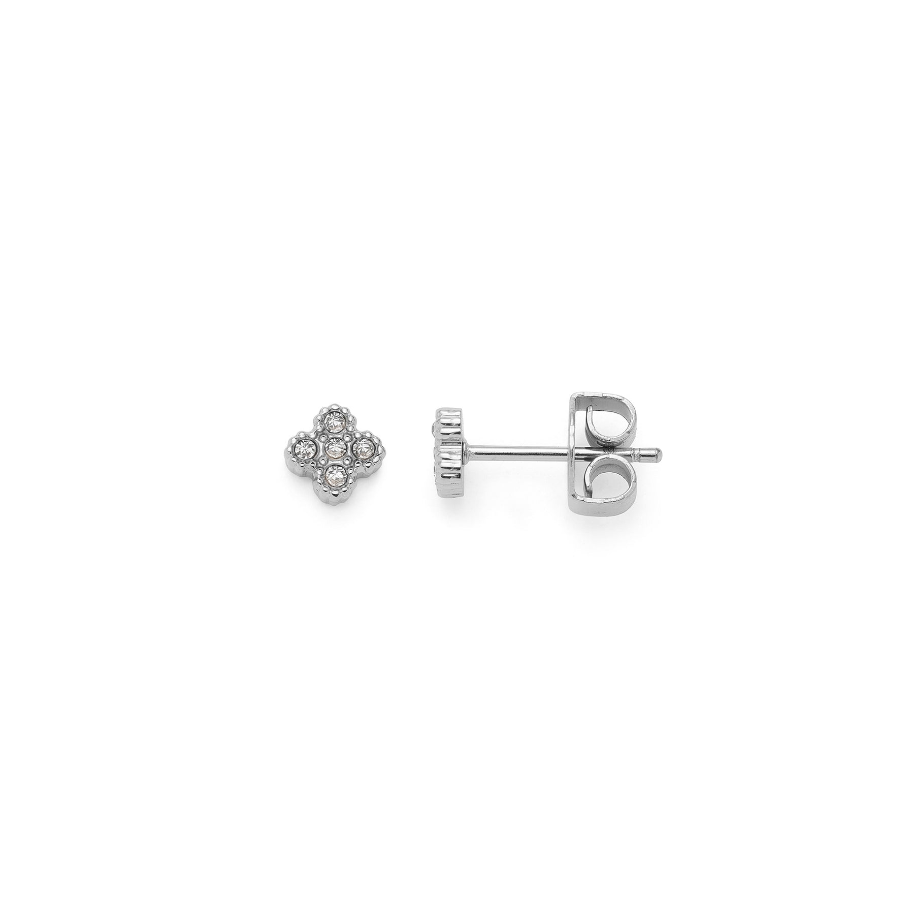 Ohrstecker LISETTE CIAO mit vier Zirkonia in Blütenform, Edelstahlstecker