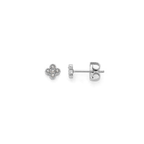 Ohrstecker LISETTE CIAO mit vier Zirkonia in Blütenform, Edelstahlstecker
