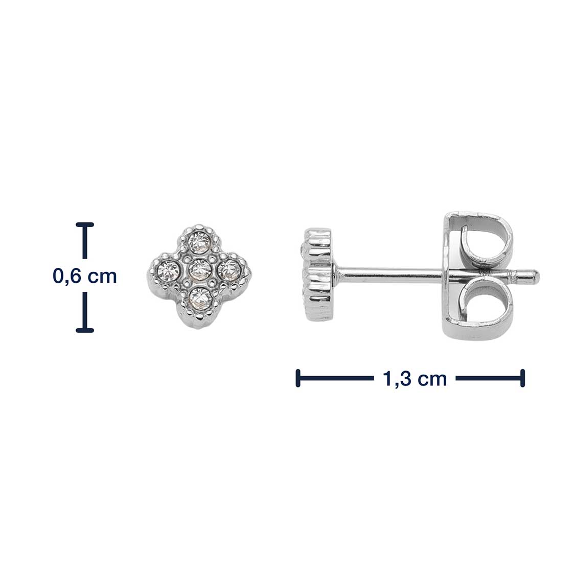 Massangaben zu Ohrstecker LISETTE CIAO, Vorder- und Seitenansicht