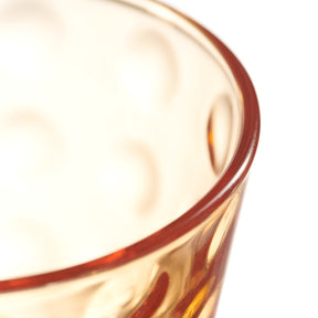 Trinkglas OPTIC 215 ml apricot, Detailaufnahme des Glasrands und der Oberflaeche