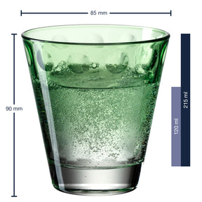 Massangaben zu Trinkglas OPTIC 215 ml hellgrün