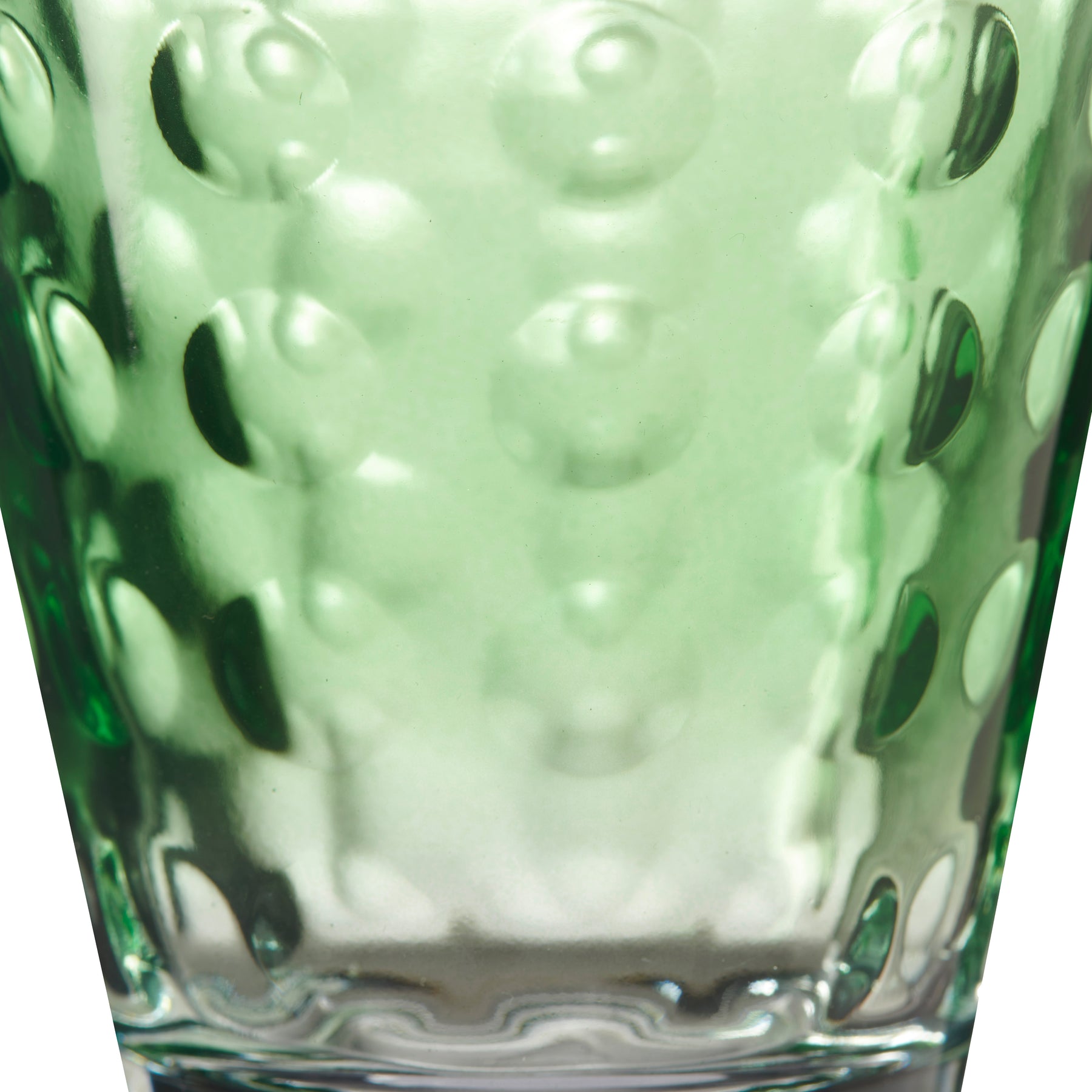Trinkglas OPTIC 215 ml hellgrün mit gepräägtem Oberflächenmuster, Nahaufnahme