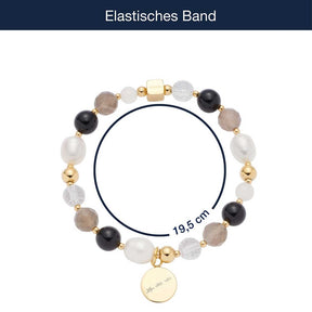 Armband HOPE gold/grau mit Perlen und Massangaben