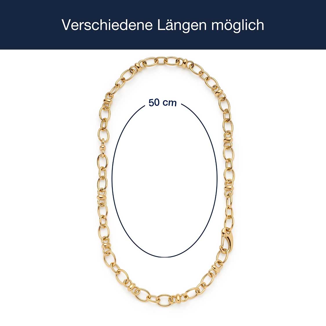 Massangaben zu Halskette VIRGINIA 50 cm gold