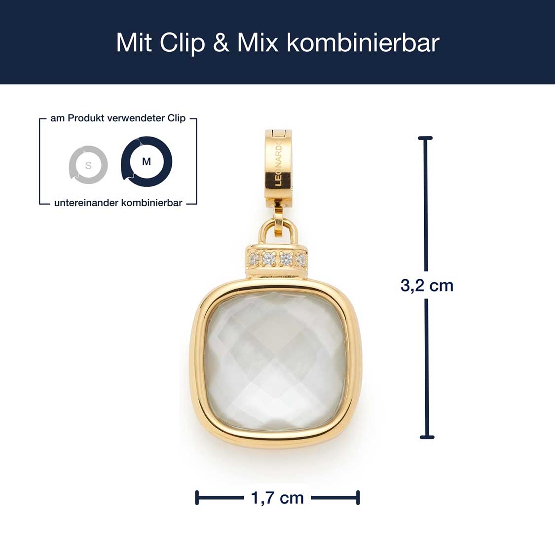 Massangaben zu Anhänger VIRGINIA gold Clip & Mix