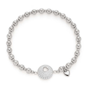 Armband SUE AMOUR mit Perlen und rundem Anhänger mit Herz