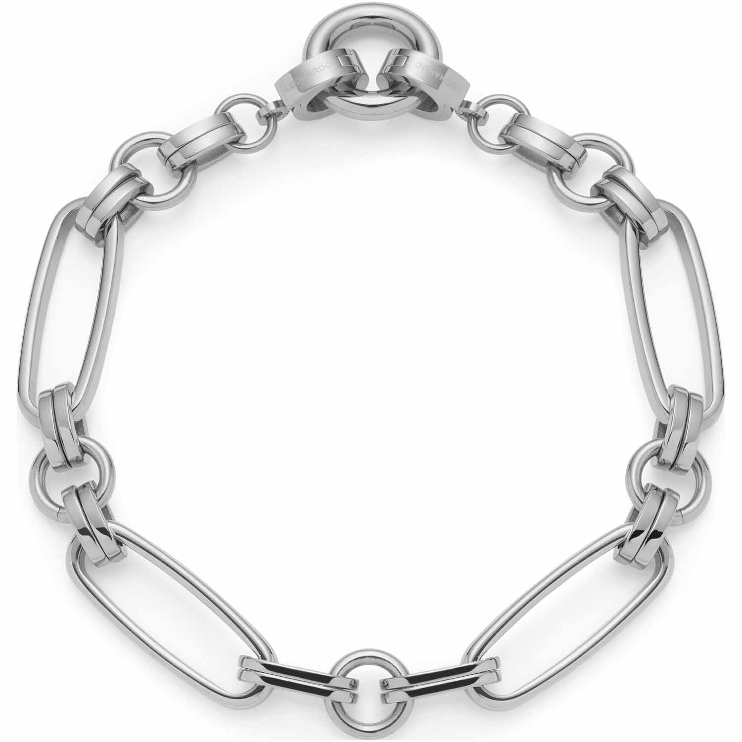 Armband MATHILDE Clip & Mix silber aus Edelstahl mit rechteckigen und runden Gliedern