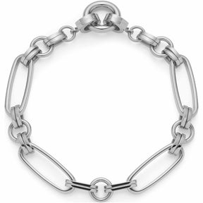 Armband MATHILDE Clip & Mix silber aus Edelstahl mit rechteckigen und runden Gliedern