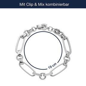 Massangaben zum Armband MATHILDE Clip & Mix in Silber