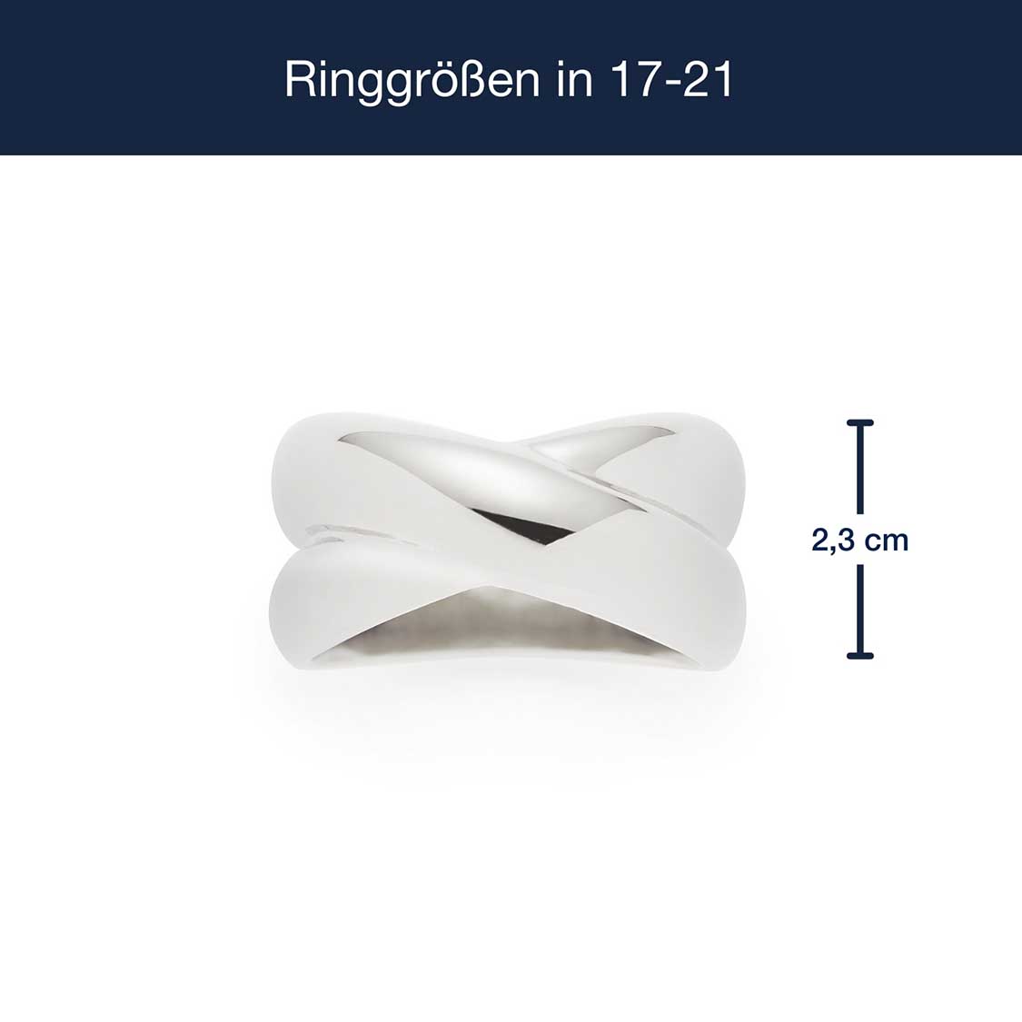 Massangaben zum Ring LISBETH 18, silber, Ringgröße 17-21