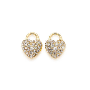 Set/2 Anhänger NICKY gold, herzförmig, mit Strass besetzt