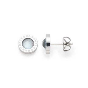 Ohrstecker MATRIX Light Blue, Draufsicht und Seitenansicht mit Verschluss
