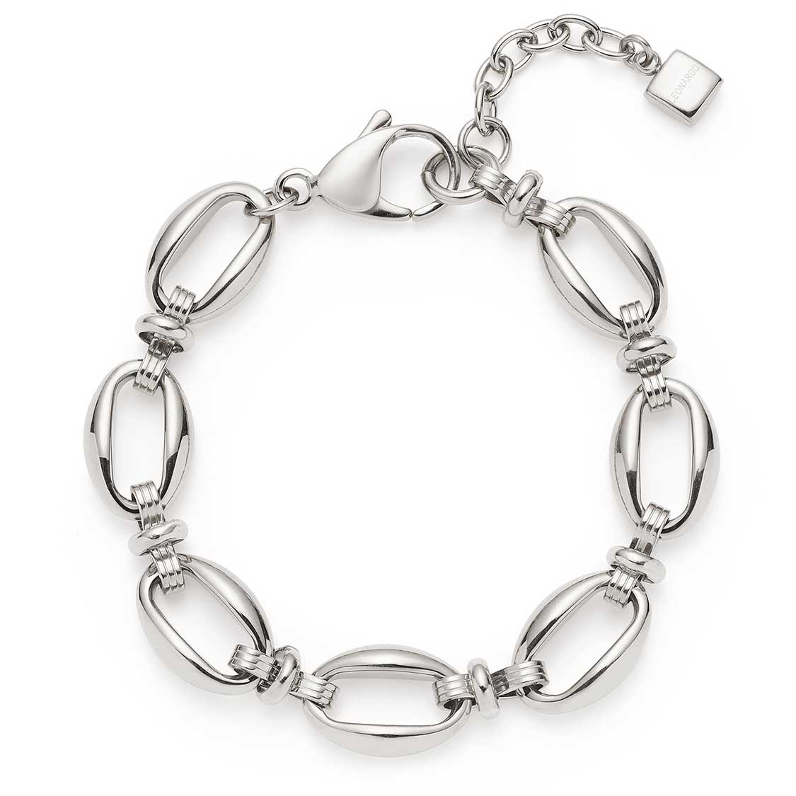 Armband ANDREA silber mit ovalen Gliedern und Karabinerverschluss