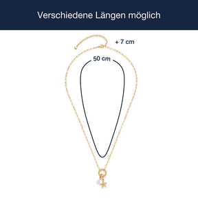 Massangaben zu Halskette FRANZI 50 cm gold mit Stern-Anhänger