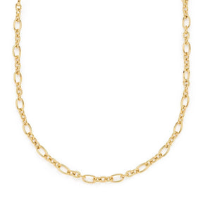 Halskette SOLVANI 42 cm gold mit Gliederkettenstruktur aus oval- und feinen Kettengliedern