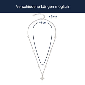 Massangaben zu Halskette RUTH, Längenangaben und Kettenverläufe