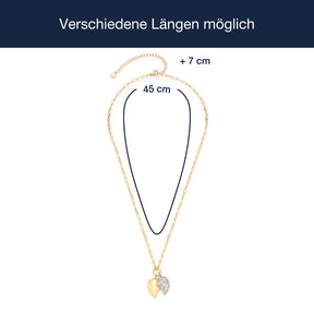Massangaben zu Halskette LEA, bicolor Anhänger mit Zirkonia