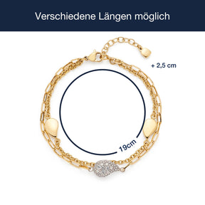 Massangaben zu Armband LEA, bicolor mit Zirkonia-Stein