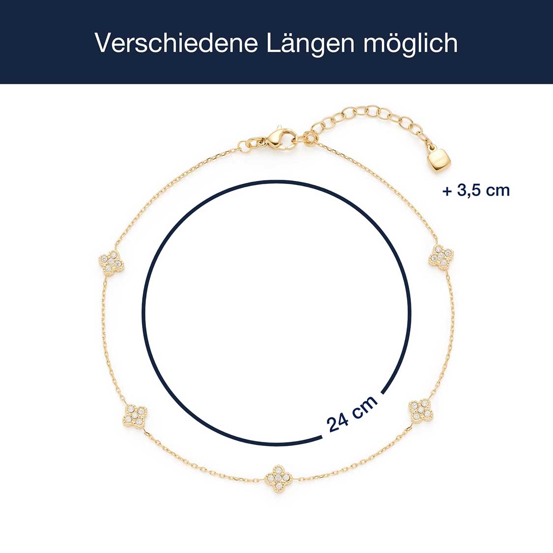 Massangaben zu Fußkette LISETTE gold CIAO