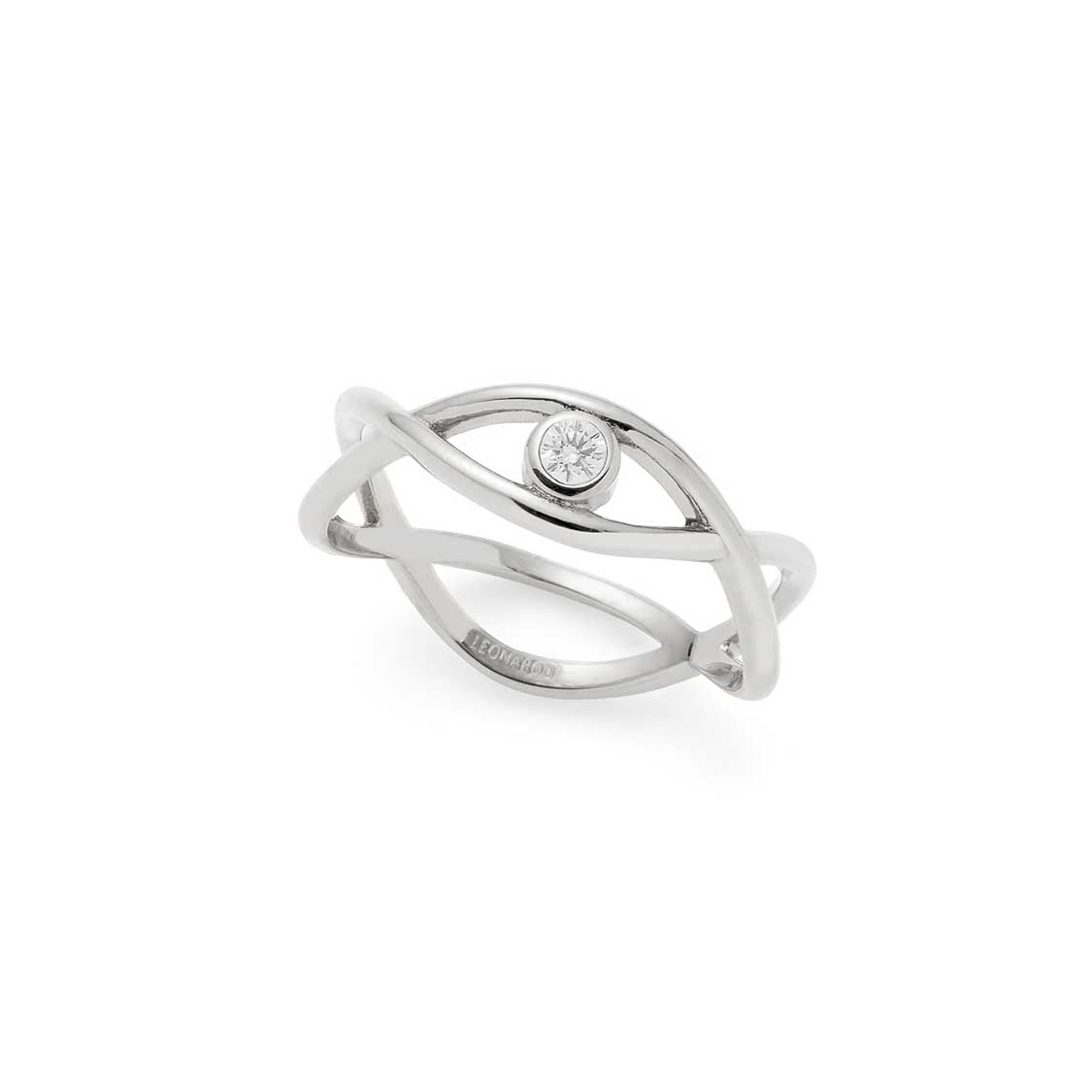 Ring TAVARI 18 CIAO silber mit Diamant, gekreuzte Baender