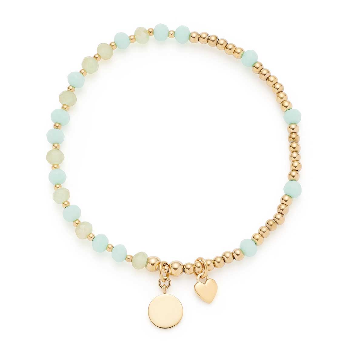 Armband EVELYN gold You & Me CIAO mit Perlen und Herzanhängern