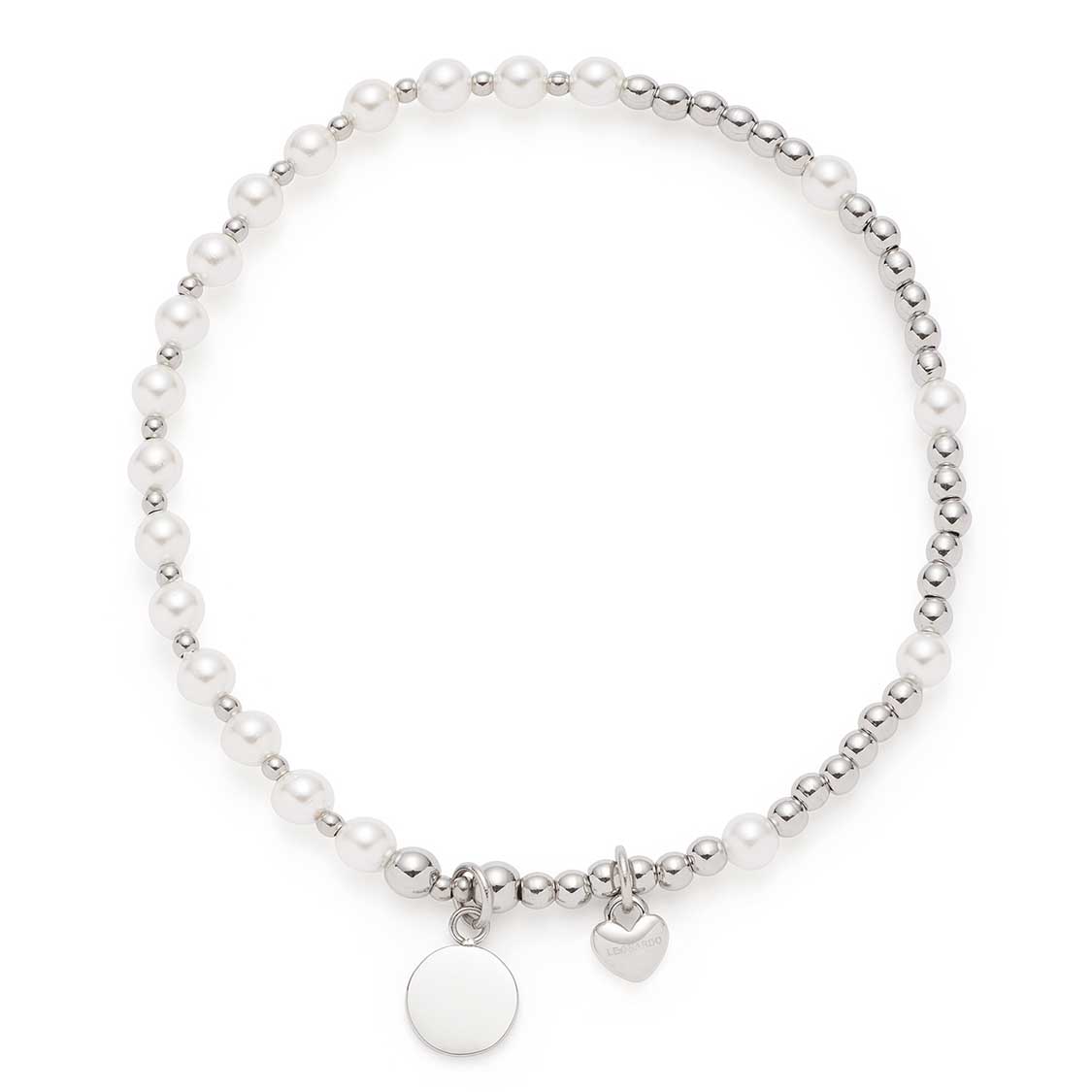 Armband LIARA You & Me CIAO mit Perlen und silbernen Kugeln, zwei Anhänger