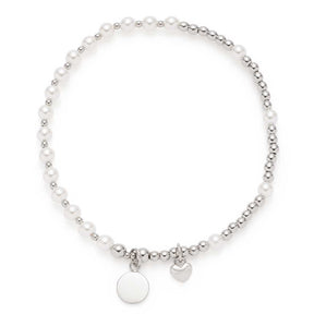 Armband LIARA You & Me CIAO mit Perlen und silbernen Kugeln, zwei Anhänger