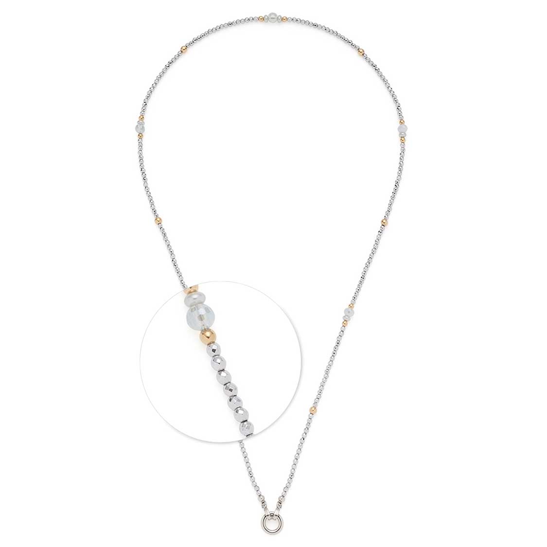 Halskette NOURA 70 cm Clip & Mix bicolor, Detailansicht Verschlussmechanismus
