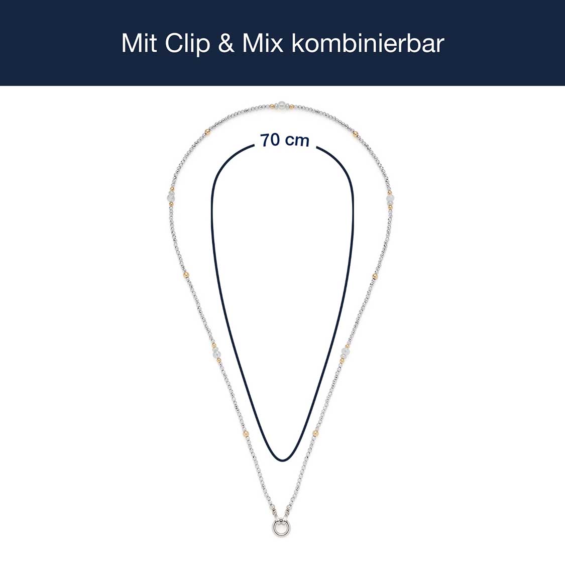 Massangaben zu Halskette NOURA 70 cm Clip & Mix