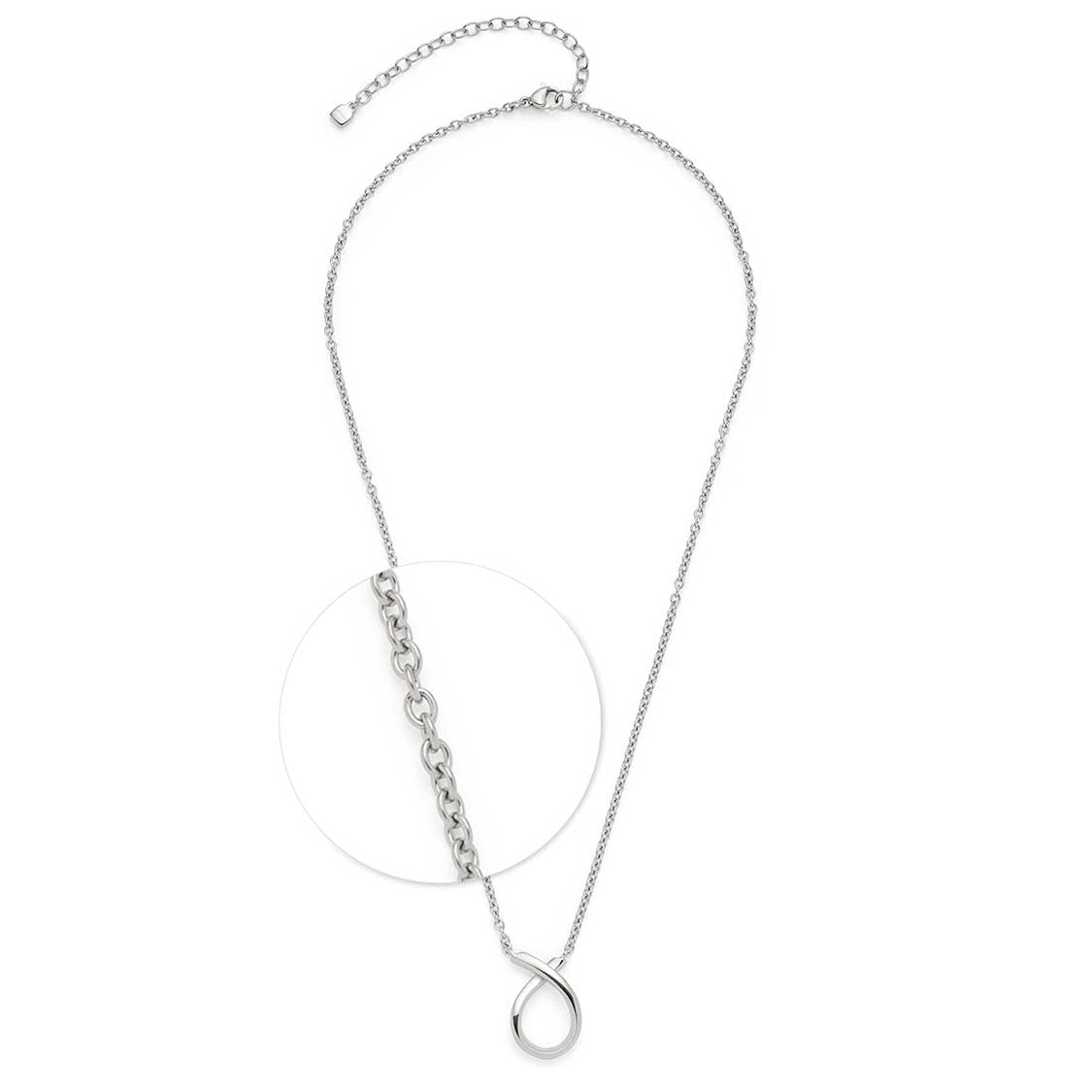 Silberne Halskette ANJA 45 cm mit Kettengliedern und ringförmigem Anhänger