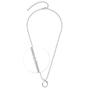 Silberne Halskette ANJA 45 cm mit Kettengliedern und ringförmigem Anhänger