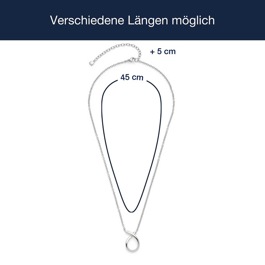 Massangaben zu Halskette ANJA 45 cm Clip & Mix