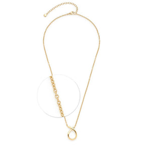 Halskette ANJA 45 cm gold mit ovalem Anhänger und Clip & Mix Detail