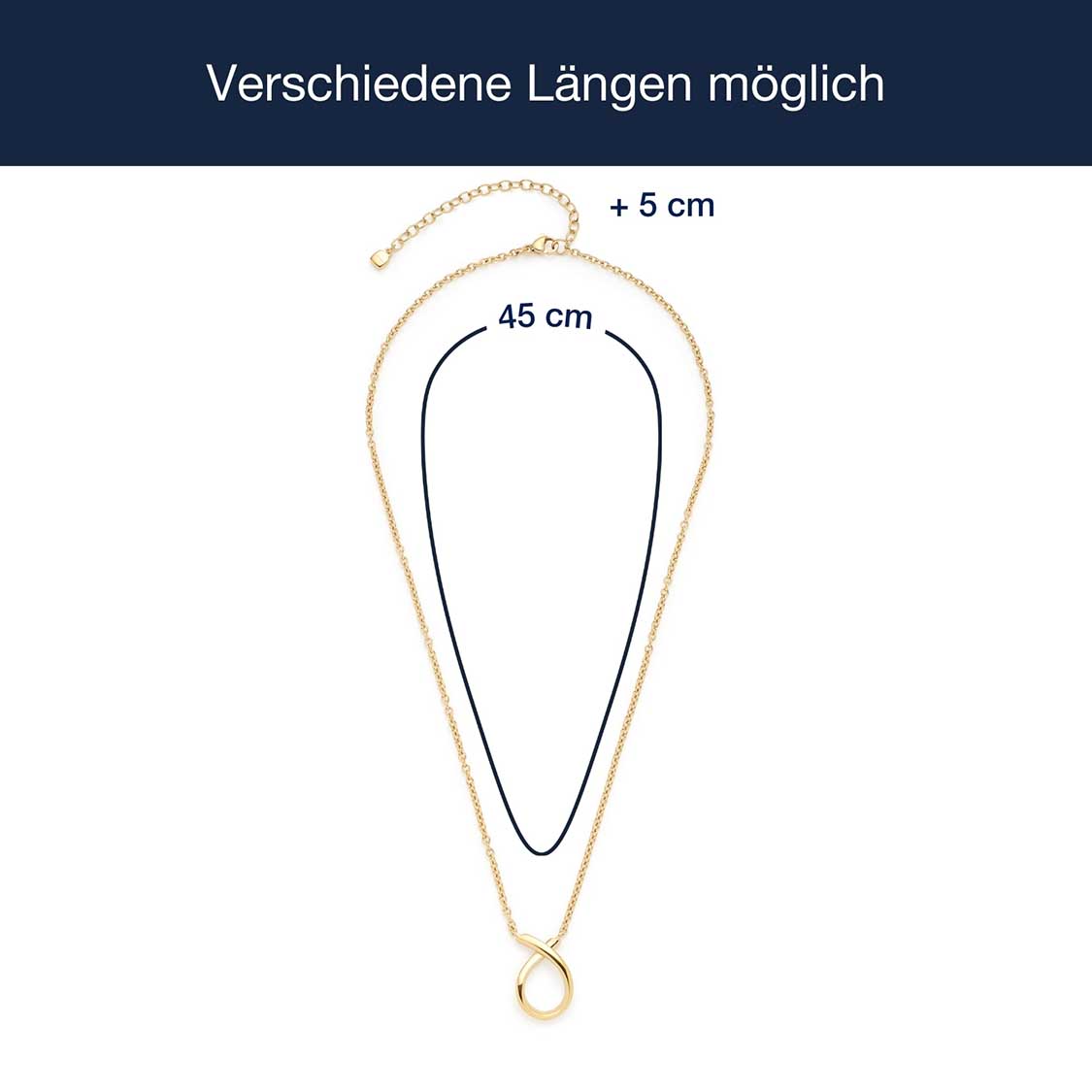 Massangaben zu Halskette ANJA 45 cm gold Clip & Mix