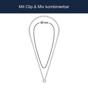 Massangaben zu Halskette YVETTE 60 cm Clip & Mix, Silberkette mit Verschluss