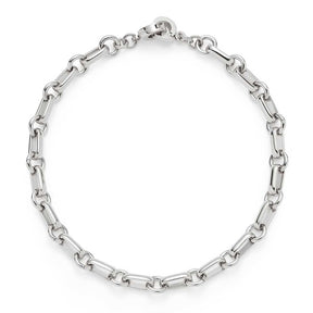 Armband YVETTE Clip & Mix in Silber mit Gliederkette vor weißem Hintergrund