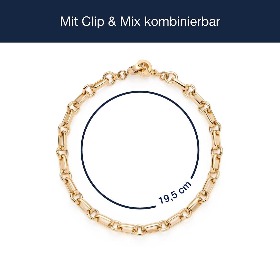 Massangaben zu Armband YVETTE gold Clip & Mix