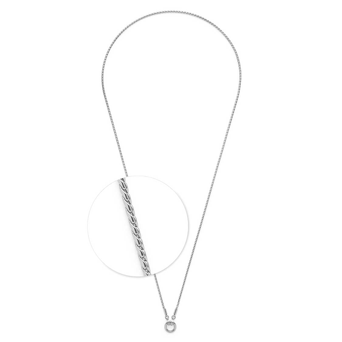Halskette SONJA 80 cm Clip & Mix silber mit austauschbarem Kettenglied-Element