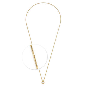 Halskette SONJA 80 cm gold mit rundem Anhänger und Clip-Element