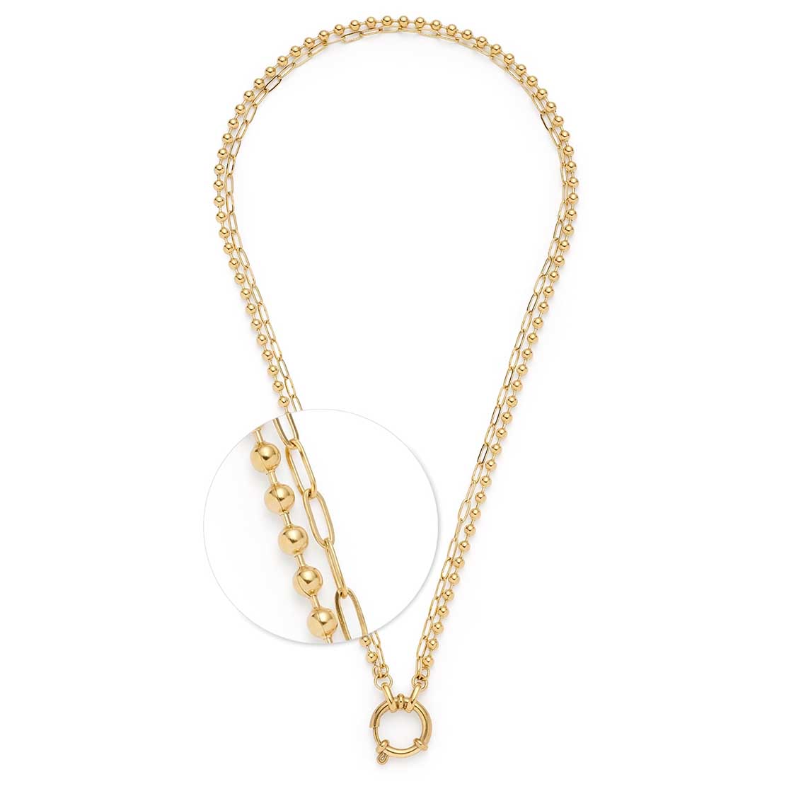 Halskette LIZZY gold mit Clip-Verschluss und Kettendetail